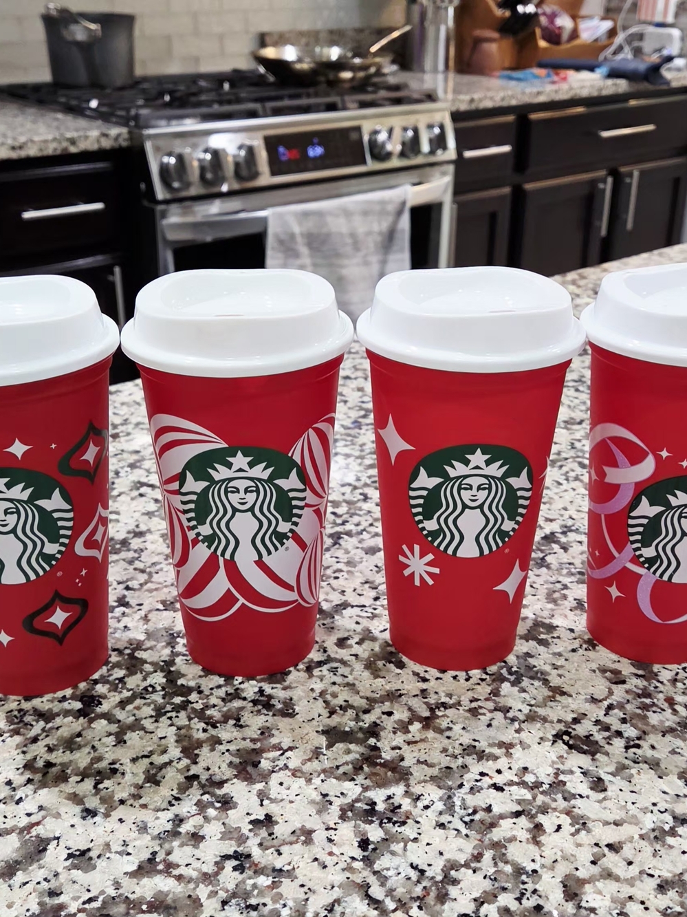 Starbucks Red Holiday Reusable Cups - Set of 4